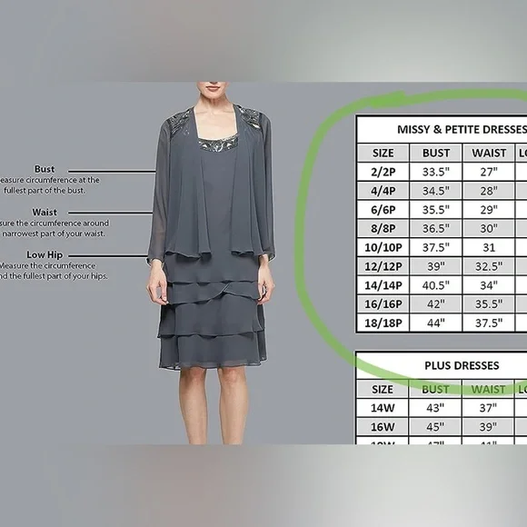 💙 SLNY SL Fashion New York Embellished Navy Tiered Chiffon Dress & Capelet  NWT - Picture 9 of 10